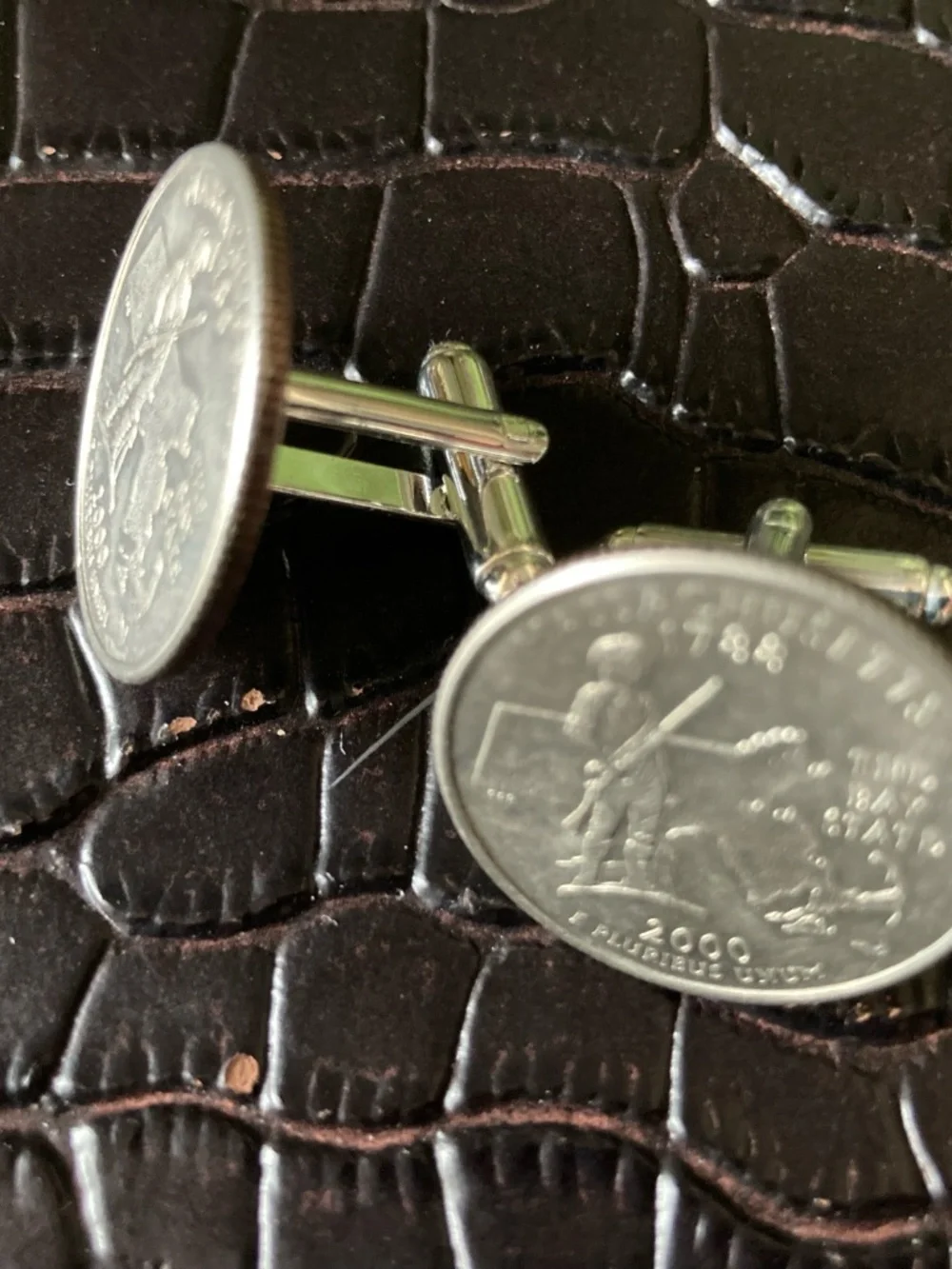 US Reveloutinary War 2000 Minuteman Mass. State Quarter Cufflinks
